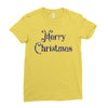 merry christmas colorful glitter Ladies Fitted T-Shirt