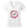 Floral Baby Name Women's V-Neck T-Shirt