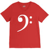 bass clef hat V-Neck Tee