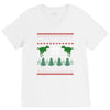 ugly dinosaur christmas V-Neck Tee