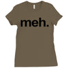 meh geek nerd t shirt funny humor retro Ladies Fitted T-Shirt
