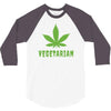 Vegetarian Pot Leaf 3/4 Sleeve Shirt