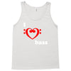 i love heart bass guitar music Tank Top