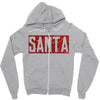 santa red glitter Zipper Hoodie