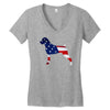 patriotic boxer Women's V-Neck T-Shirt