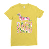 dachshund floral Ladies Fitted T-Shirt