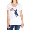 Patriotic T-Rex Ladies Curvy T-Shirt