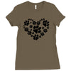 cat love paw Ladies Fitted T-Shirt