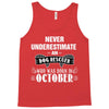 never underestimate an old man who was born in october Tank Top