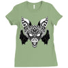 bat ornate Ladies Fitted T-Shirt