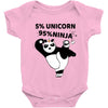 5 Percent Unicorn 95 Percent Ninja Baby Bodysuit