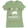 santa taurus christmas ugly t shirts Ladies Fitted T-Shirt