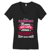 running mommy white Women's V-Neck T-Shirt