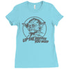 yoda funny slogan retro movie Ladies Fitted T-Shirt