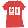 restroom sign sticker vinyl decal Ladies Fitted T-Shirt