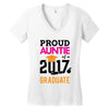 Class of 2017 Proud Auntie Graduation Women's V-Neck T-Shirt