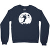 skiier moon moonlight silhouett Crewneck Sweatshirt