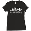 evolution of snowboarding funny Ladies Fitted T-Shirt