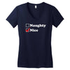 more nice than naughty Women's V-Neck T-Shirt