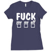 fuck you me off fun Ladies Fitted T-Shirt
