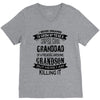 Super Cool Granddad Of A Freaking Awesome Grandson V-Neck Tee