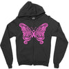 breast cancer butterfly Zipper Hoodie