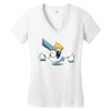 mighty hero atop a chicken Women's V-Neck T-Shirt
