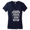 Super Cool Mommy Of A Freaking Awesome Son Women's V-Neck T-Shirt