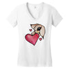 bunny rabbit love Women's V-Neck T-Shirt