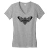 butterfly and skull Women's V-Neck T-Shirt