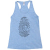 darwin's fingerprint Racerback Tank