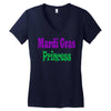 mardi gras princess Women's V-Neck T-Shirt