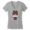 brown Women's V-Neck T-Shirt