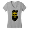 hipster skull Women's V-Neck T-Shirt