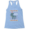ugly dinosaur merry christmas Racerback Tank
