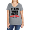 Plays With Cars Ladies Curvy T-Shirt