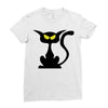black cat Ladies Fitted T-Shirt