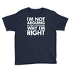 i'm not arguing i'm simply explaining why i'm right Youth Tee