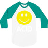 acid house smiley face 90's rave club hardcore party 3/4 Sleeve Shirt