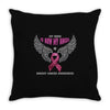 my hero is now my angel breast cancer awareness Throw Pillow