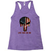 skull us flag live free or die Racerback Tank