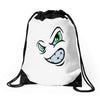 angry cartoon face Drawstring Bags