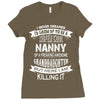 Super Cool Nanny Of A Freaking Awesome Granddaughter Ladies Fitted T-Shirt