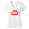 real men and women play games Women's V-Neck T-Shirt