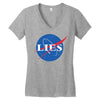 lies nasa logo Women's V-Neck T-Shirt
