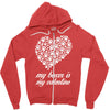 my boxer is my valentine Zipper Hoodie