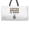 coffee books &amp; rain Weekender Totes
