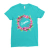 Floral Baby Name Ladies Fitted T-Shirt