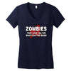zombies love you, ideal birthday gift or present Women's V-Neck T-Shirt