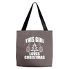 this girl loves christmas Tote Bags